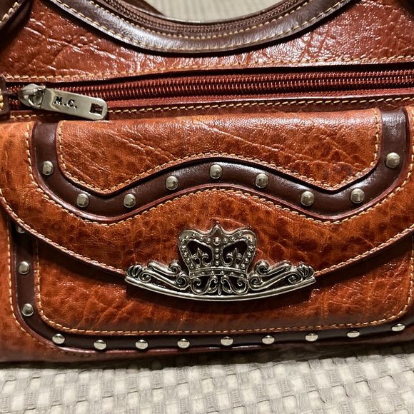 MC 2 Tone Brown Handbag - Picture 2 of 15
